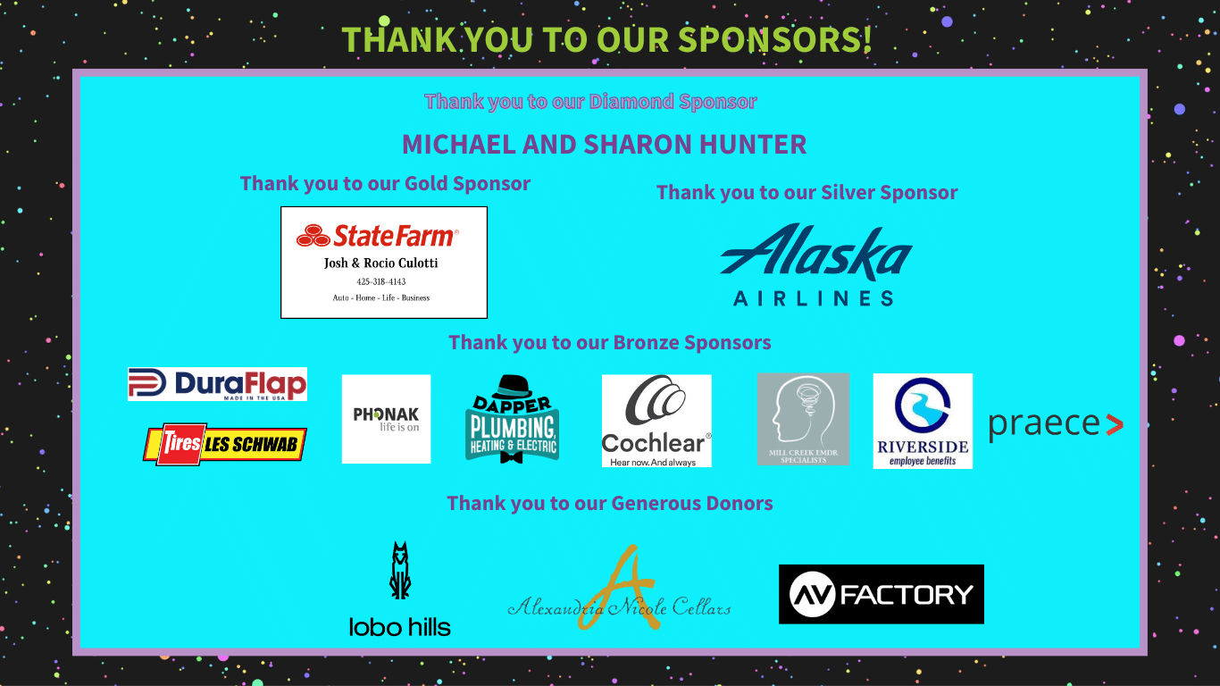 Thank you to our sponsors sign with logos for many different companies