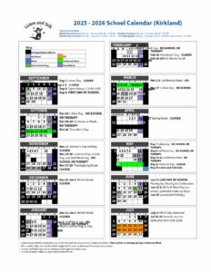 Listen and Talk 2025-2026 Kirkland Blended Classroom Calendar